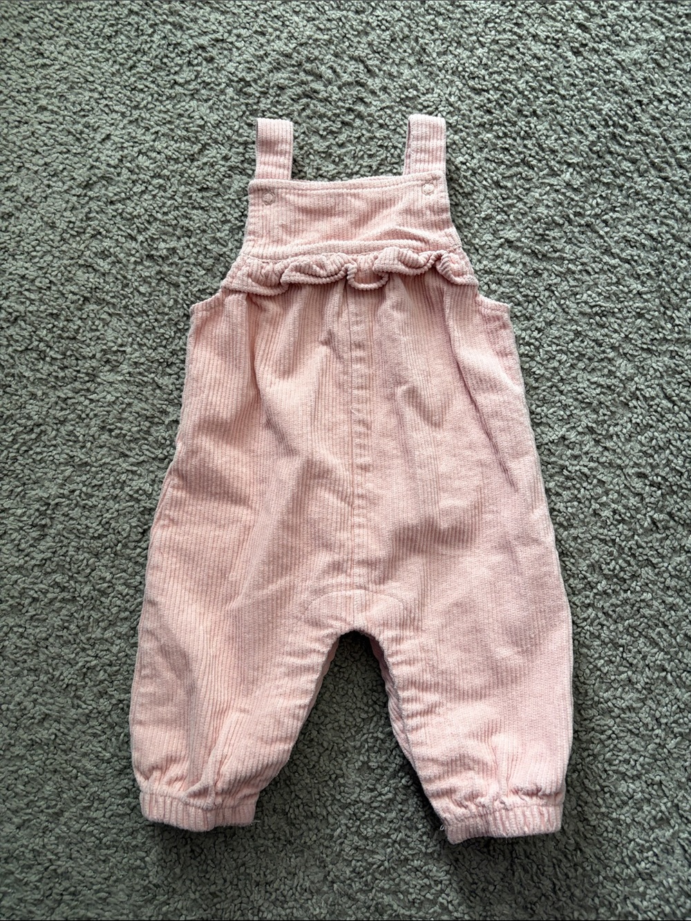 Angel Dear Pink Corduroy Ruffle Overalls